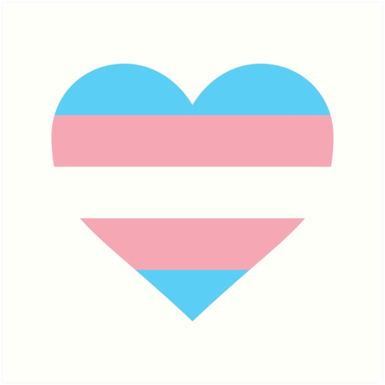 Trans Pride Flag Heart Shape Art Print By Seren0 Redbubble 
