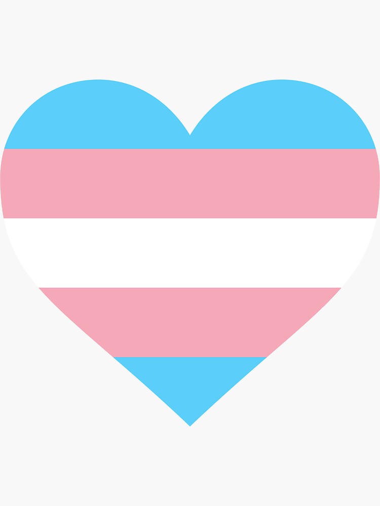Trans Pride Flag Heart Shape Sticker By Seren0 Redbubble