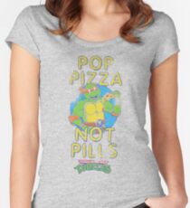 Pop Pizza Not Pills Women's Fitted Scoop T-Shirt