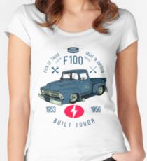 Camiseta entallada de cuello redondo Ford F100 de camiones robustos y resistentes