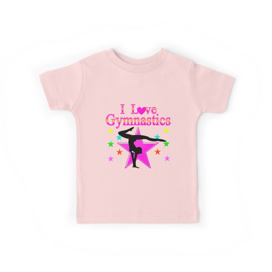 Pretty Pink Star Gymnastics Design Kids Tees By Jlporiginals Redbubble