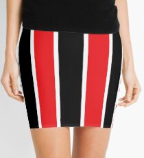 Red White and Black-Striped Mini Skirt