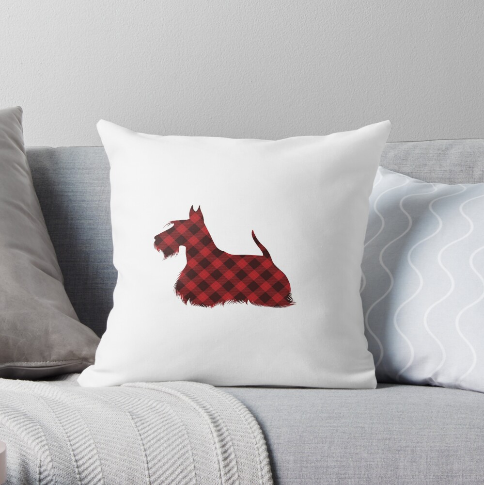 scottie christmas pillow