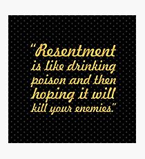 Resentment is like... “Nelson Mandela” Inspirational Quote (Square) Photographic Print