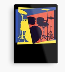 Drum Set Pop Art Metal Print