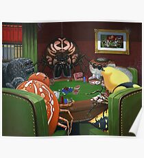 Spiders Playing Poker Poster