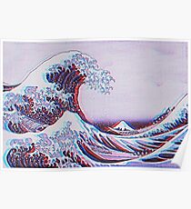 Die große Welle weg von Kanagawa 3D Poster