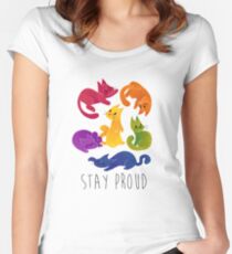 Camiseta entallada de cuello redondo GATOS LGBT PRIDE +