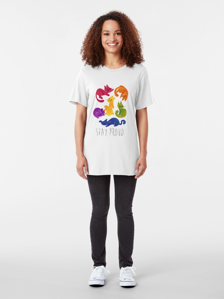 Vista alternativa de Camiseta ajustada GATOS LGBT PRIDE +