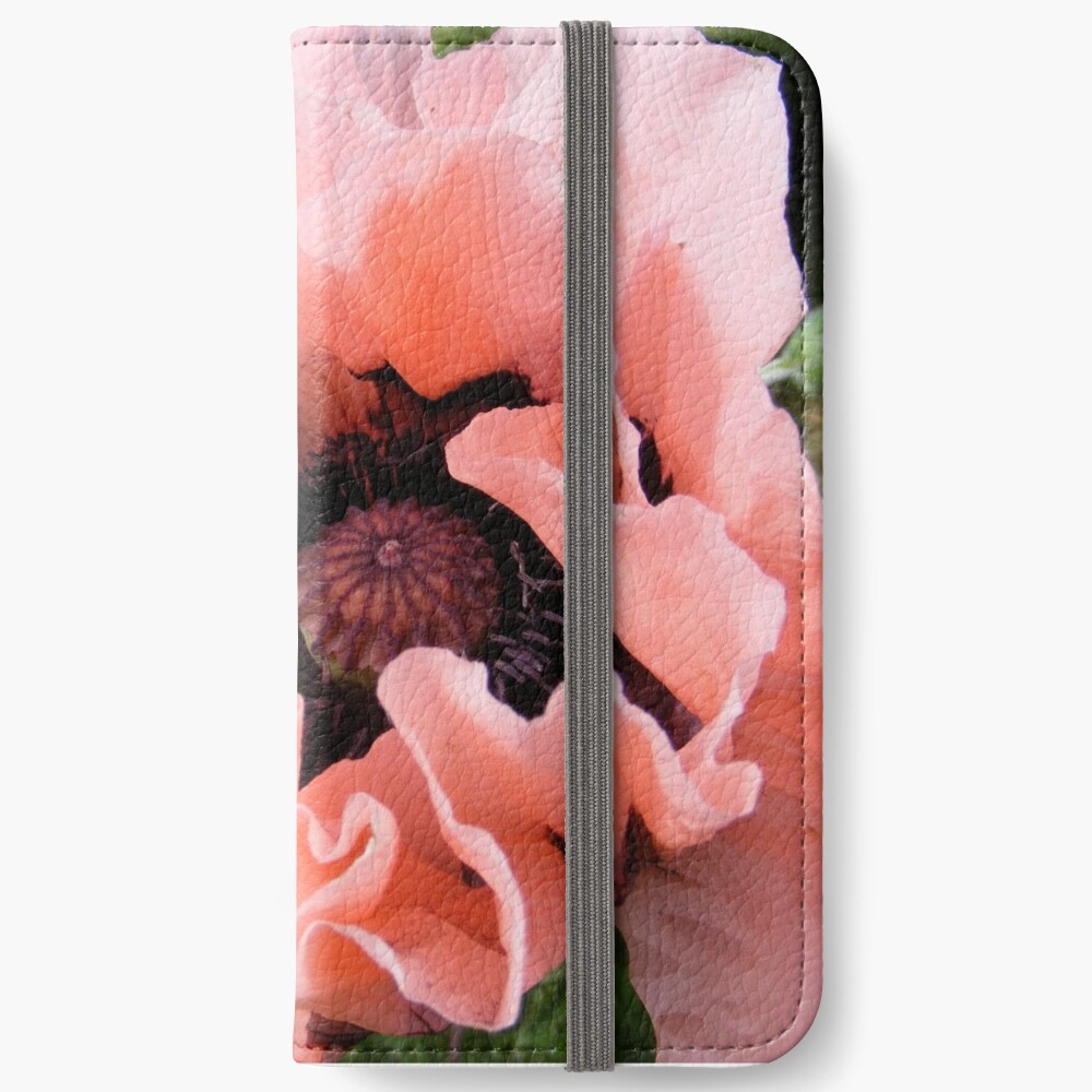 PINK POPPY FLOWER PETALS iPhone Wallet
