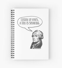 Alexander Hamilton hört Fives auf Spiralblock