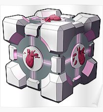 Companion Cube hat ein Herz Poster
