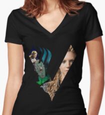 Camiseta entallada de cuello en V Lagertha