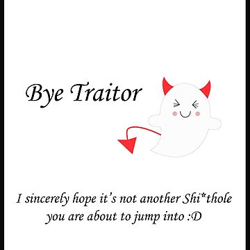 Sarcastic Funny Traitor Card for someone Leaving workplace card from Yeti  Design