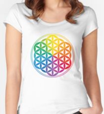 Flower Of Life, Sacred Geometry, Yoga Women's Fitted Scoop T-Shirt
