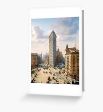 Flat Iron in New York City, ca 1903 colorized Greeting Card