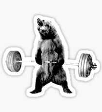 Grizzly Bear Deadlifting Sticker