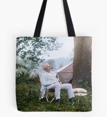 Thomas Edison Relaxing on a "Vagabonds" Camping Trip, 1921 Tote Bag