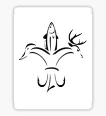 Duck Hunt Fish black Sticker