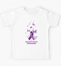 Purple Awareness Ribbon: Alzheimer's Disease Kids Tee