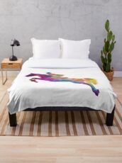Horse show 06 in watercolor Throw Blanket