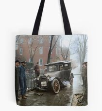 Auto Wreck in Washington DC, 1921. Colorized Tote Bag