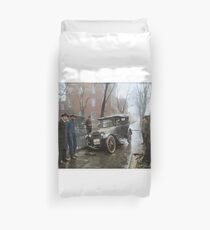 Auto Wreck in Washington DC, 1921. Colorized Duvet Cover