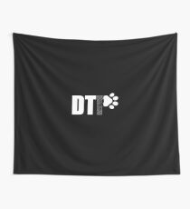 Down to Pup-Black Handkerchief Wall Tapestry