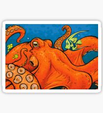An Enormous Orange Octopus Sticker