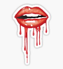 Rote tropfende Lippen Sticker