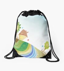 green planet Drawstring Bag