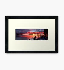 Nautical Sailboat Sunrise. Photo Art. Framed Print
