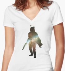 Boba Fett Galaxy Women's Fitted V-Neck T-Shirt