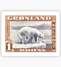 1915 Greenland Polar Bear Postage Stamp Sticker
