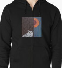 Owl Portrait Zipped Hoodie