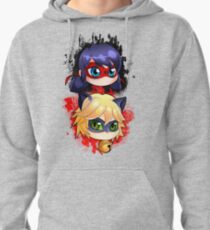 Ladybug and Chat noir vertical Pullover Hoodie