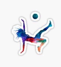Woman soccer player 08 in watercolor Sticker
