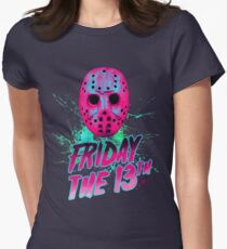 FRIDAY THE 13TH Neon V Women's Fitted T-Shirt