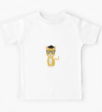 nerd geek cat Kids Tee