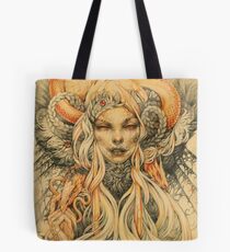 Eerie lady with golden snakes Tote Bag