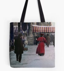 Woman in red Tote Bag