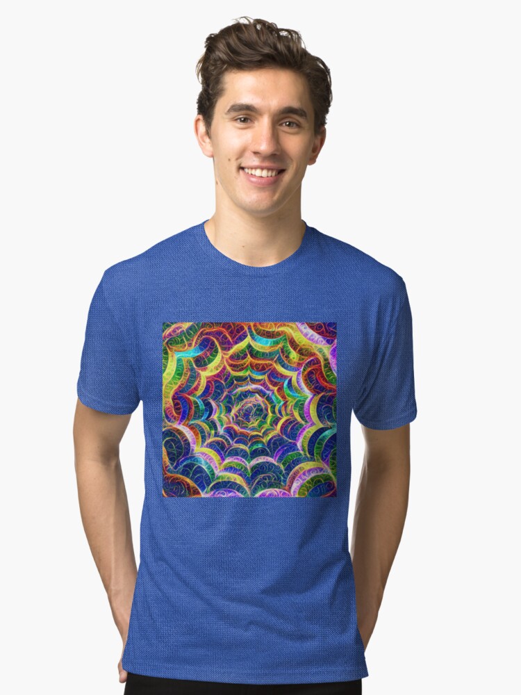 Alternate view of Spider web #DeepDream B Tri-blend T-Shirt