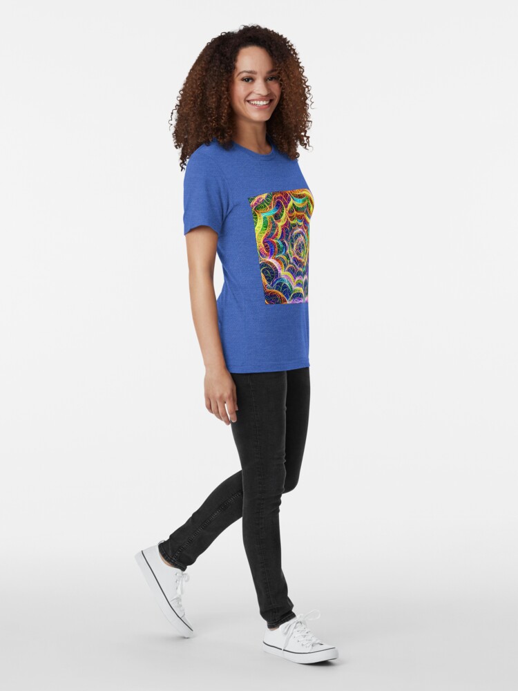 Alternate view of Spider web #DeepDream B Tri-blend T-Shirt
