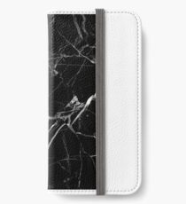 Schwarzer Marmor iPhone Flip-Case/Hülle/Skin