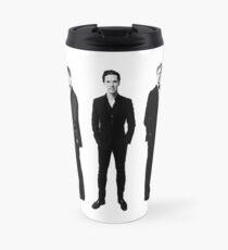 Sherlock cast in black and white Travel Mug