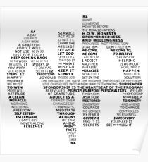 Narcotics Anonymous Logo (in slogans) Poster