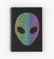 Coloured Alien Typograph Spiral Notebook