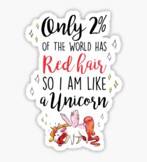 Red Head Unicorn Sticker