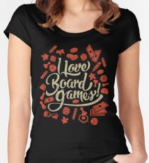 I Love Board Games Women's Fitted Scoop T-Shirt