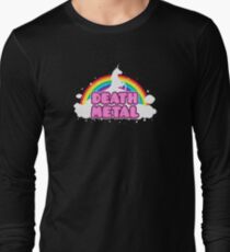 DEATH METAL! (Funny Unicorn / Rainbow Mosh Parody Design) Long Sleeve T-Shirt